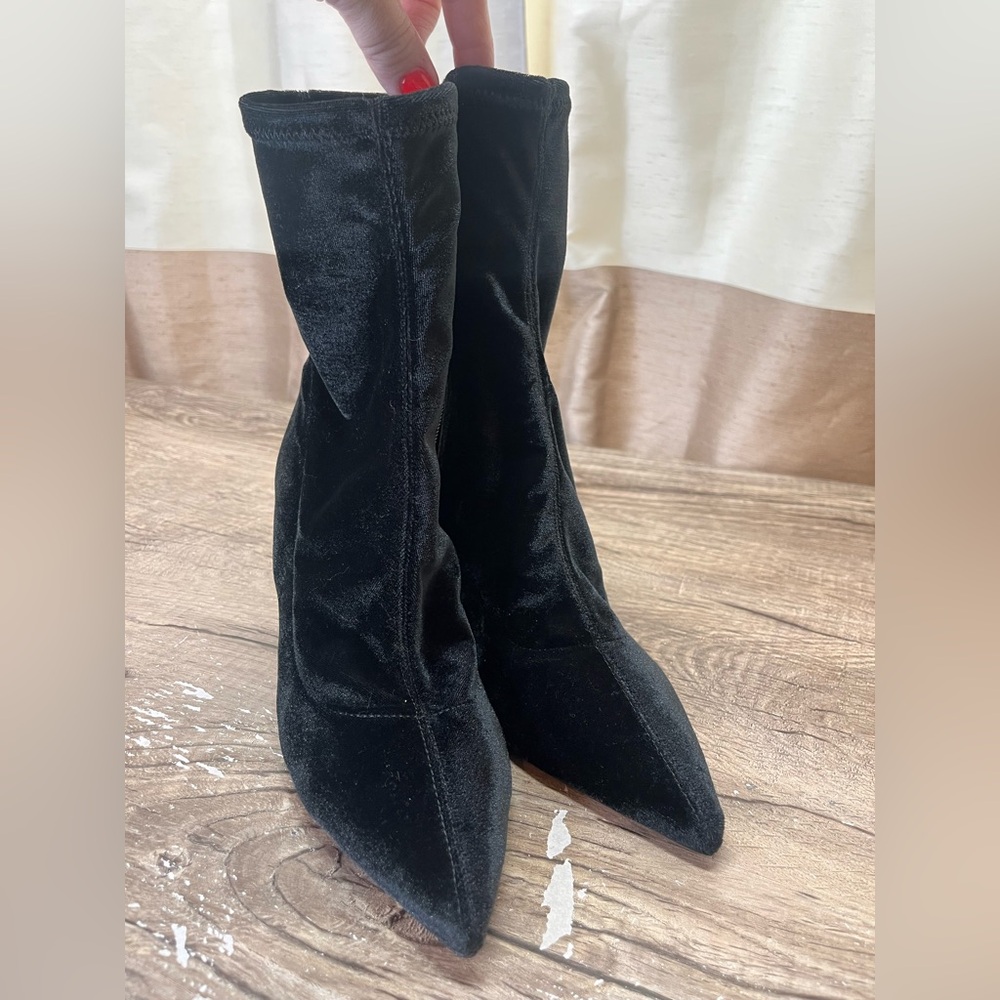 SCHUTZ black velvet Marion heeled boot size‎ 8.5 - Picture 5 of 8